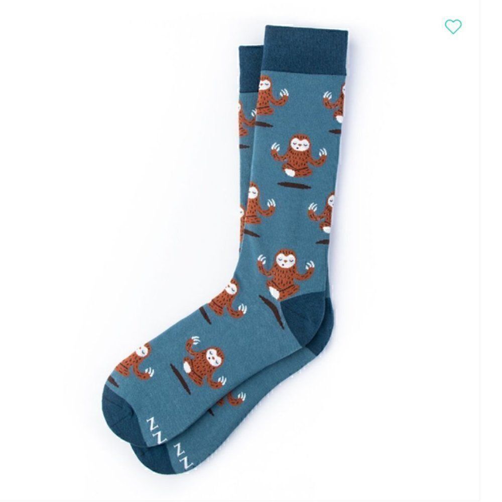 NEW! Men's Don't Hurry Be Happy Sloth Casual Crew Socks